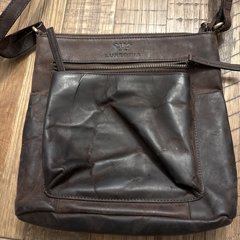 Luxeoria Brown Leather Cross Body Bag - Picture 3 of 8